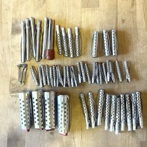 49 Vintage Metal Perm Rods Goody Brand Assorted Hair Curlers Aluminum